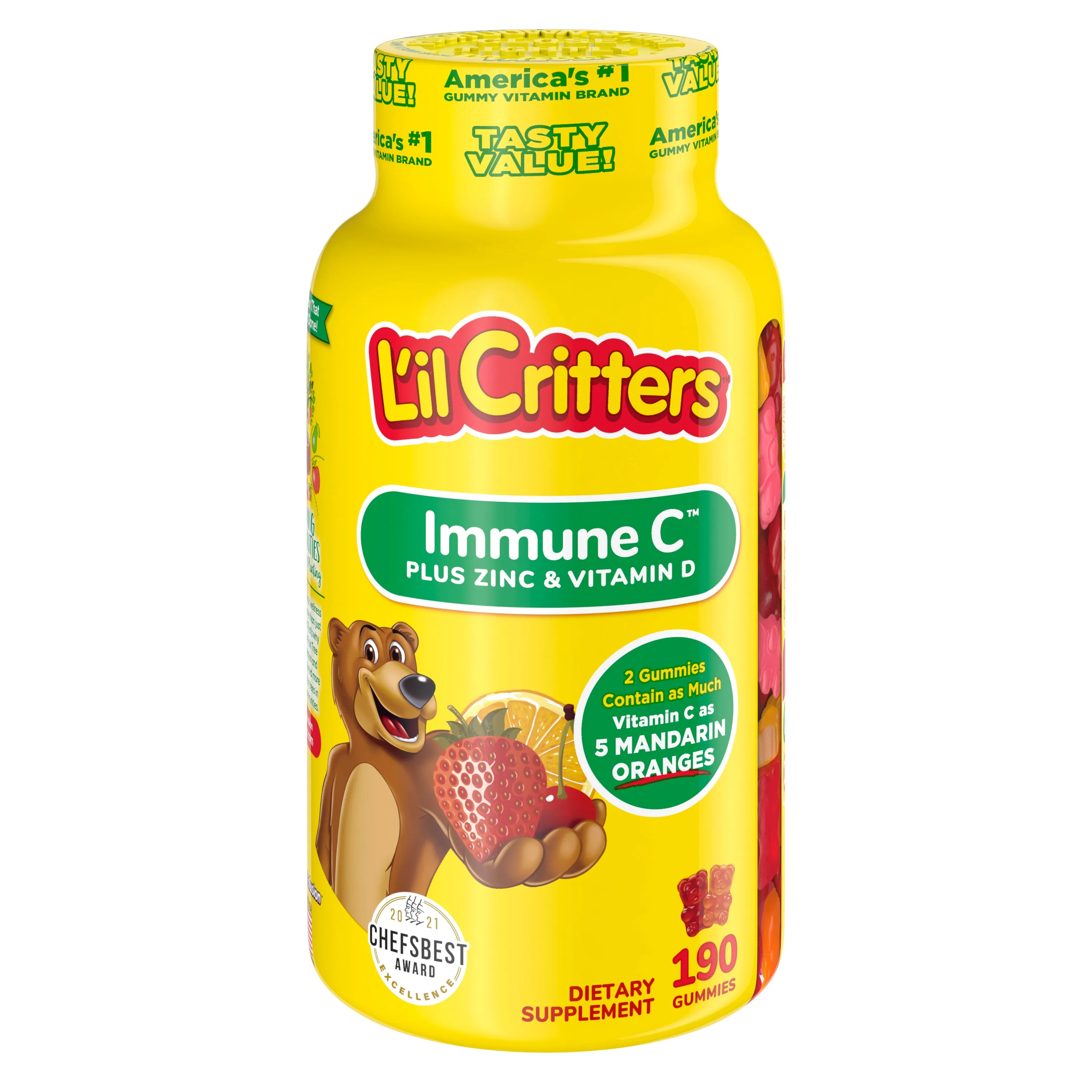 L'il Critters Immune C Plus Zinc Gummy Bears - 60/190 Pack - Image 2