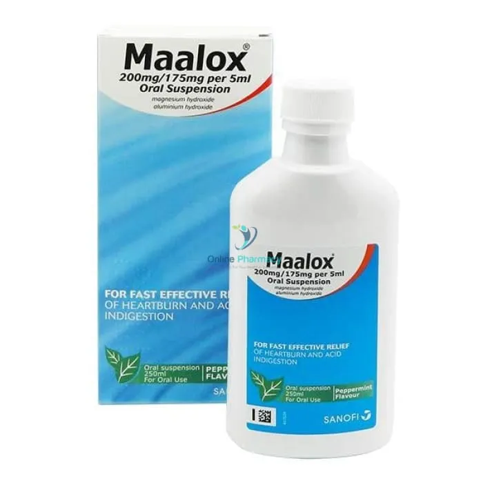 Maalox Oral Suspension Peppermint Flavour - 250ml