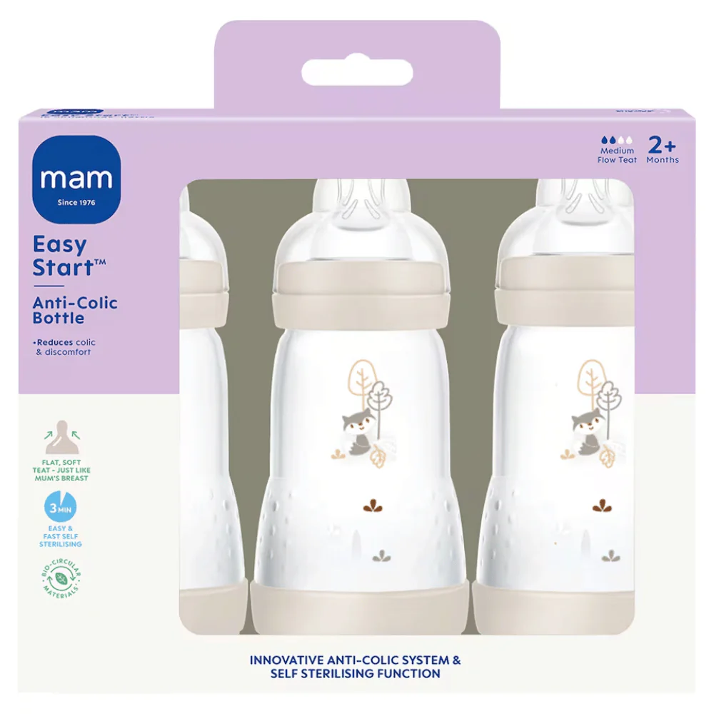 MAM Easy Start Anti-Colic Triple Pack Bottles 260ml 2+ Months