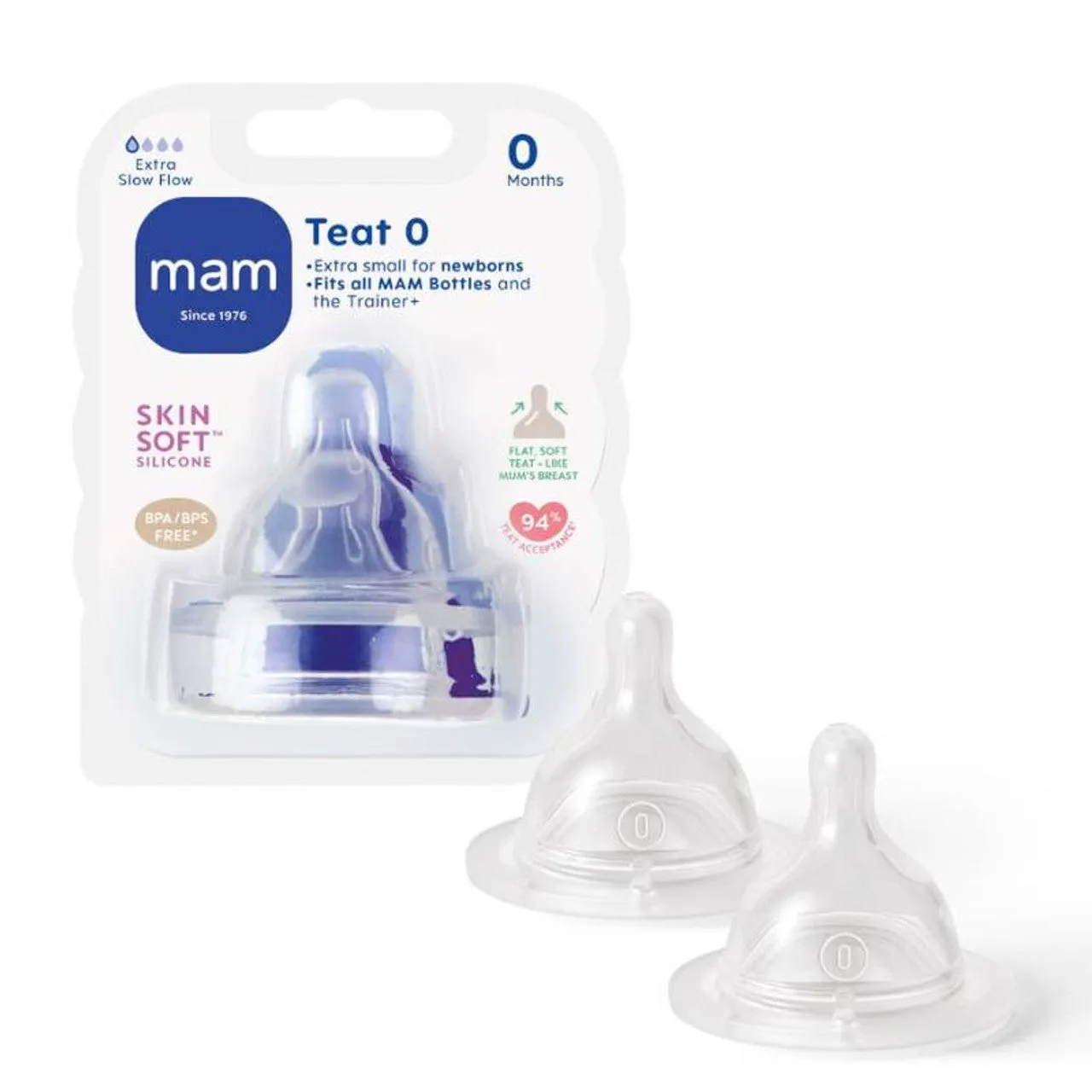MAM Teat 0 (Newborn) - 2 Pack