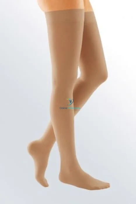 Medi European Duomed Regular Class 2 Thigh Length Closed Toe Compression Stockings With Silicone Topband (23-32mmHg)