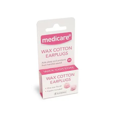 Medicare Ear Plugs Wax Cotton (4 Pairs)