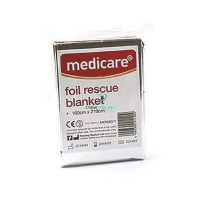 Medicare Foil Rescue Blanket - Adult 150cm x 210cm