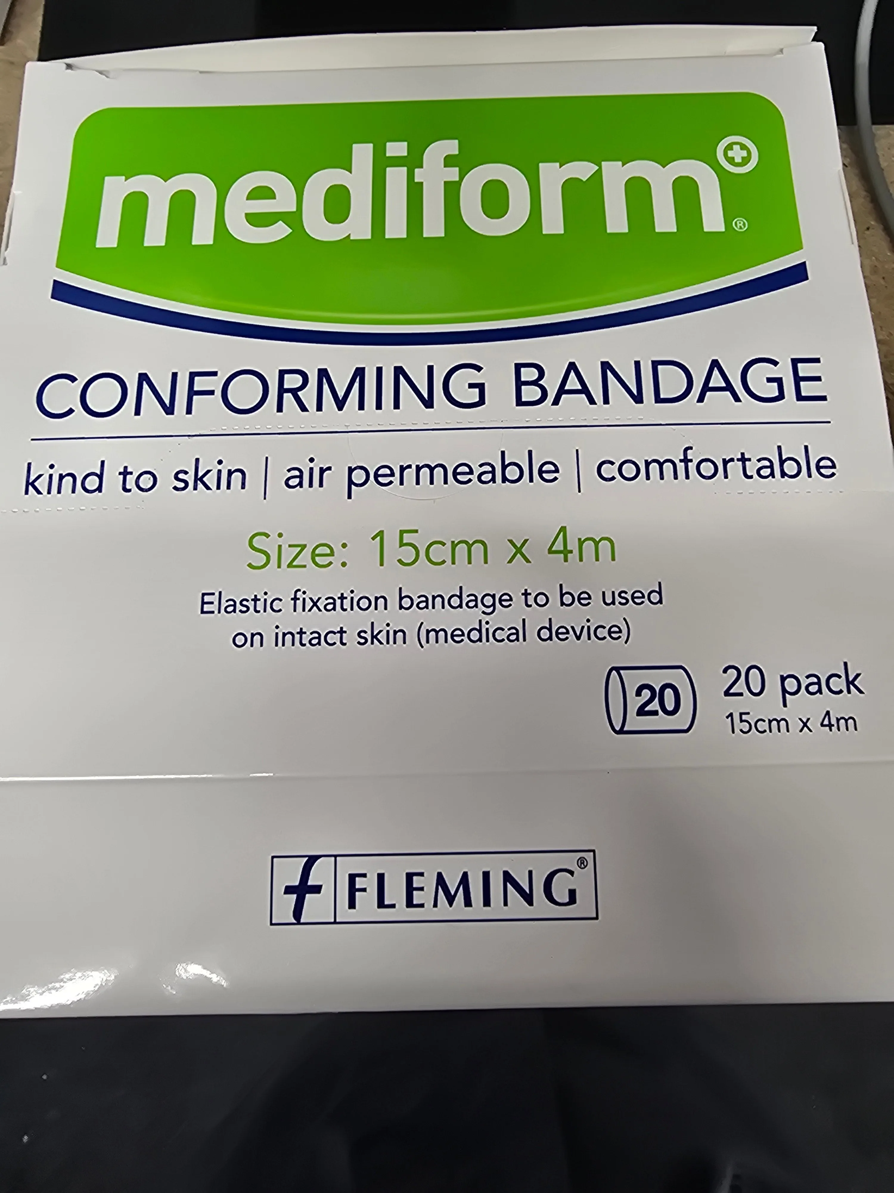 Mediform Conforming Bandage 15cm x 4m - Individual Bandage / Box of 20 Bandages - Image 2