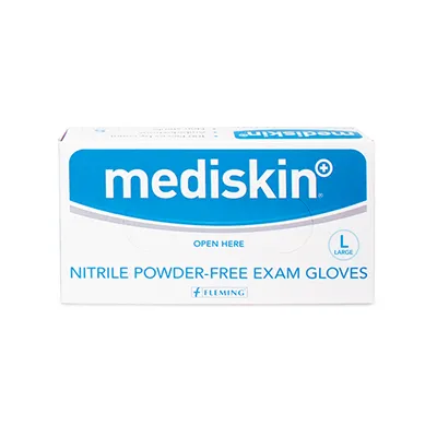 Mediskin Blue Nitrile Gloves Powderfree (100's) - S/M/L/XL - Image 3