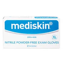 Mediskin Blue Nitrile Gloves Powderfree (100's) - S/M/L/XL - Image 4