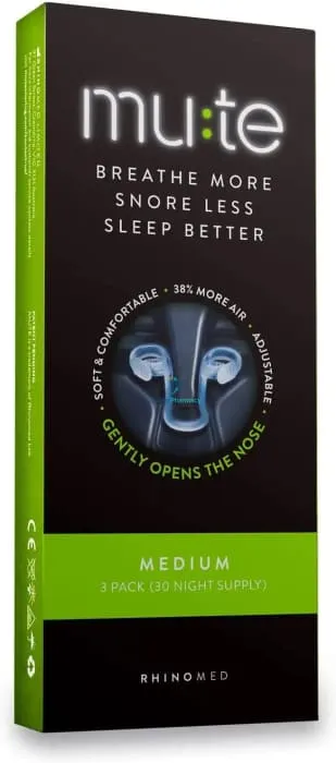 Mute Nasal Dilator For Better Breathing & Snoring Reduction - Medium (3 Pack)