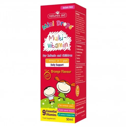 Natures Aid Mini Multivitamin Infant & Children Orange Drops - 50ml