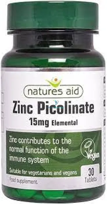 Natures Aid Zinc Picolinate 15mg Elemental - 30 Pack