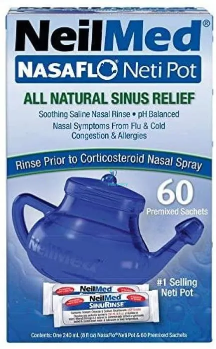 NeilMed Nasaflo Net Pot 60 Premixed Sachets