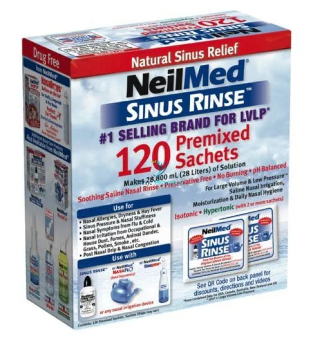 Neilmed Sinus Rinse PreMixed Sachets - 120 Pack