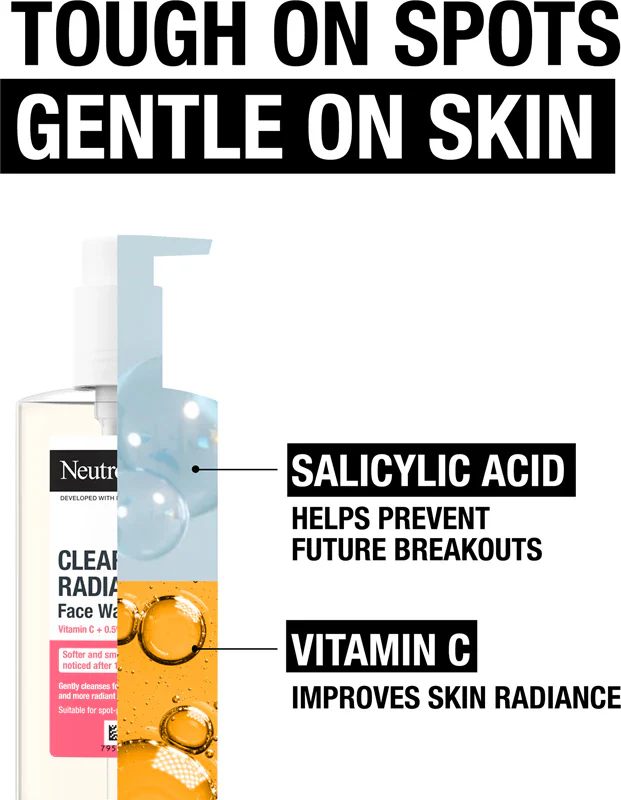 Neutrogena Clear & Radiant Face Wash - 200ml - Image 2