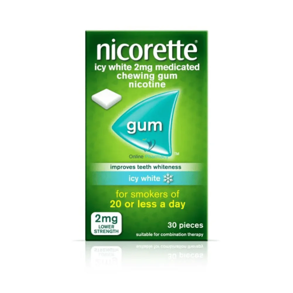 Nicorette Icy White Gum 2mg - 30/210 Pack - Image 2