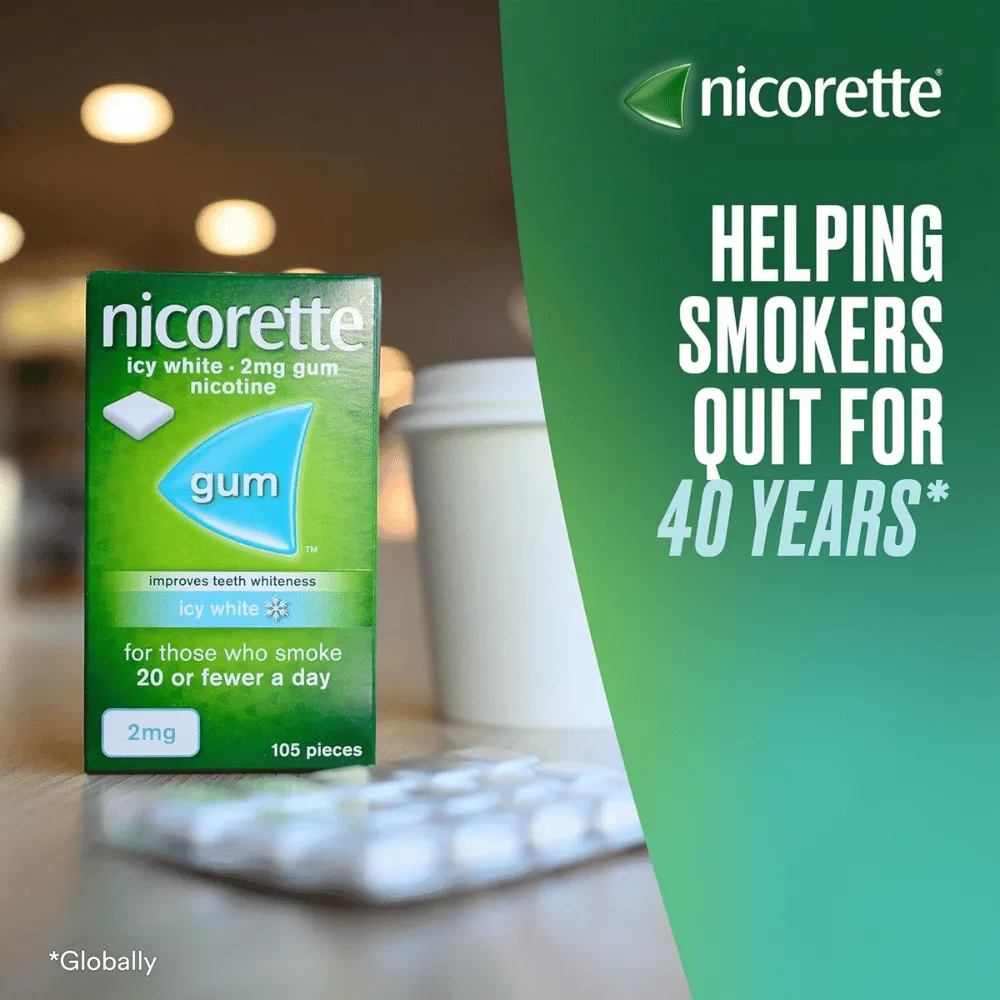 Nicorette Icy White Gum 2mg - 30/210 Pack - Image 6