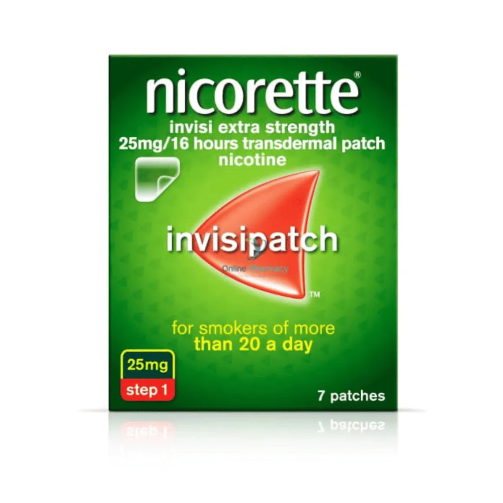 Nicorette Invisi Extra Strength 25mg Step 1 Patches 7/14 Pack - Image 2