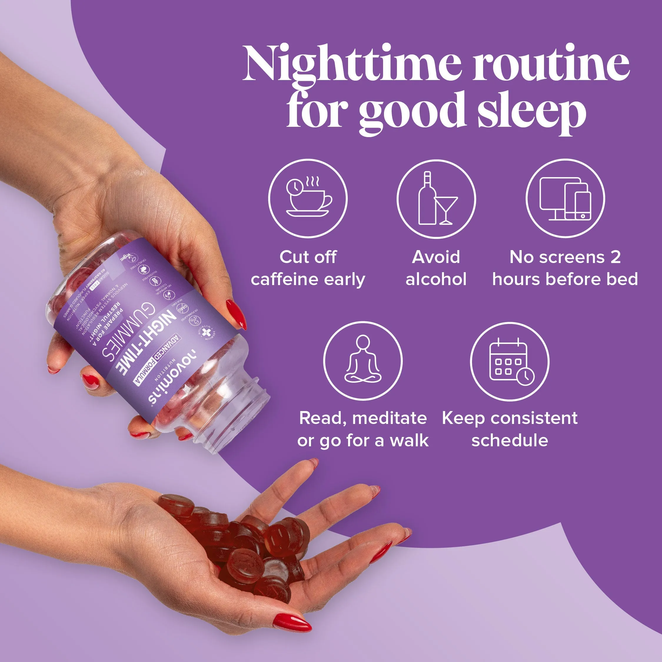 Novomins Night Time Gummies (5HTP Free) - 60 Pack - Image 2