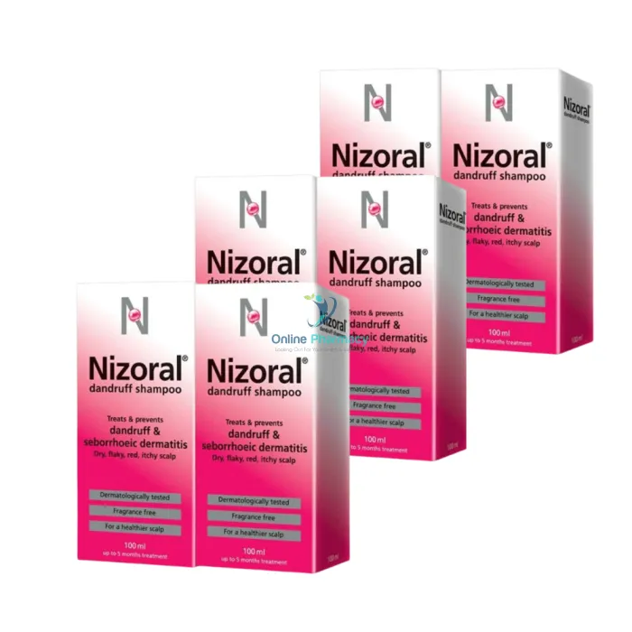 Nizoral Ketoconazole Seborrhoeic Dermatitis & Dandruff Shampoo - 100ml / 6 Months Supply