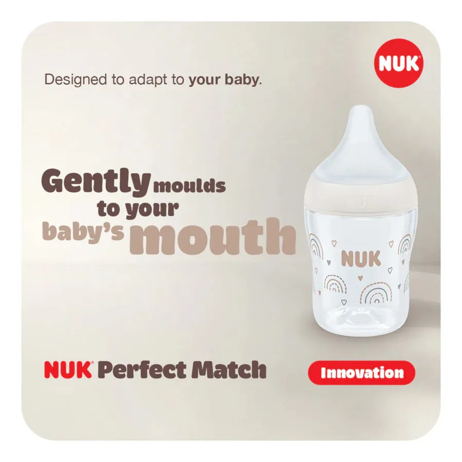 NUK Perfect Match Temperature Control Rainbows Medium Teat 1pk - 260ml - Image 4