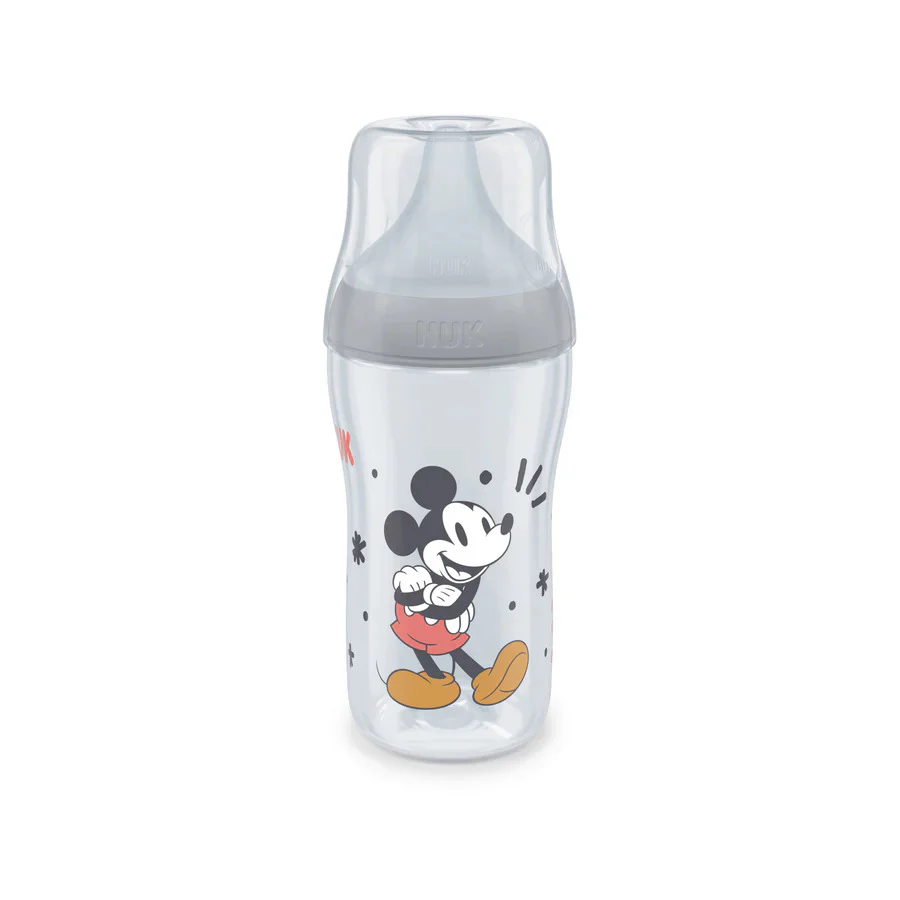 Nuk Perfect Match Temperture Control Mickey Mouse Medium Teat Grey - 260ml - Image 2