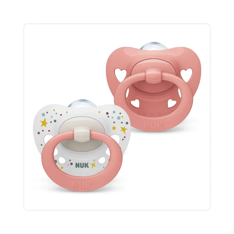 NUK Signature Silicone Soother Girl 0-6 Months - 2 Pack - Image 3