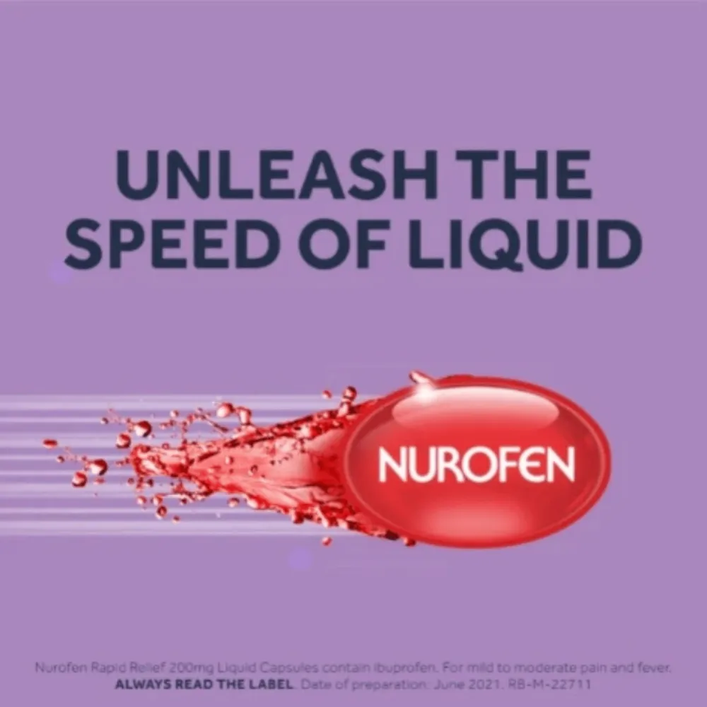 Nurofen Rapid Relief 200mg Liquid Capsules - 24 Pack - Image 3