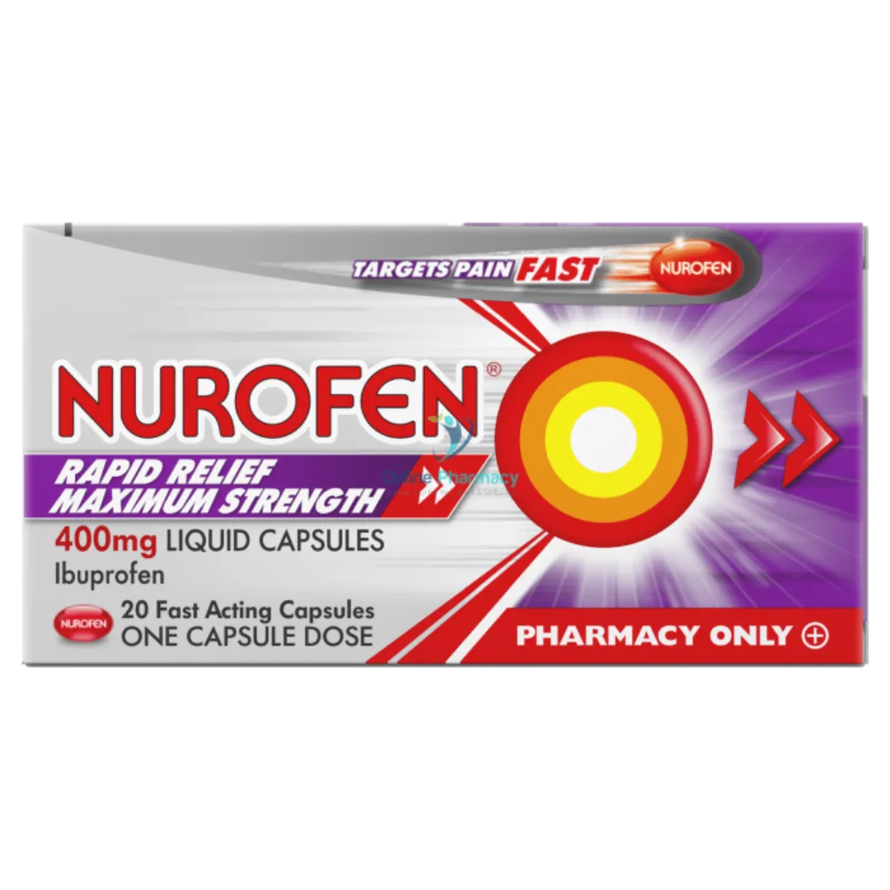 Nurofen Rapid Relief 400mg Max Strength Liquid Capsules - 20 Pack