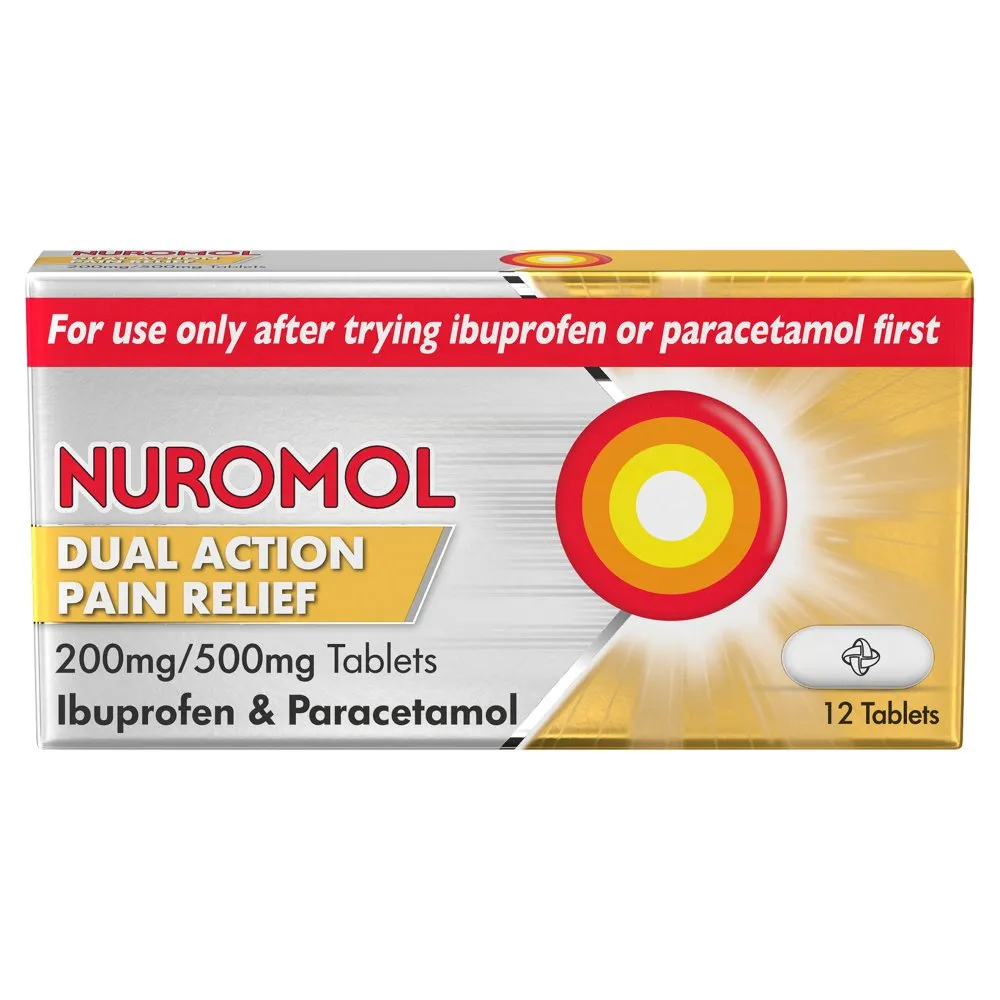 Nuromol Dual Action Paracetamol 500mg & Ibuprofen 200mg - 12/24 Tablets - Image 3