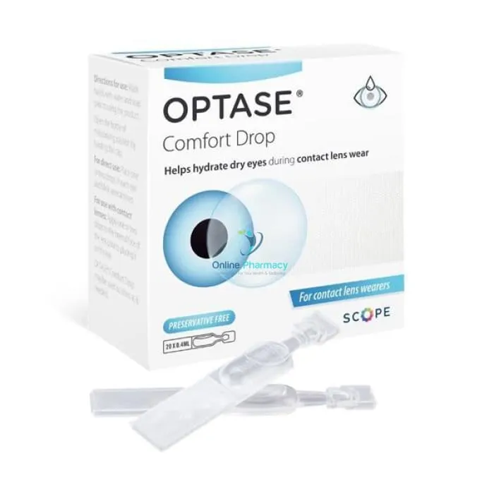 Optase Comfort Eye Drops For Contact Lens SDU - 20 Pack (Expiry 30/03/26)