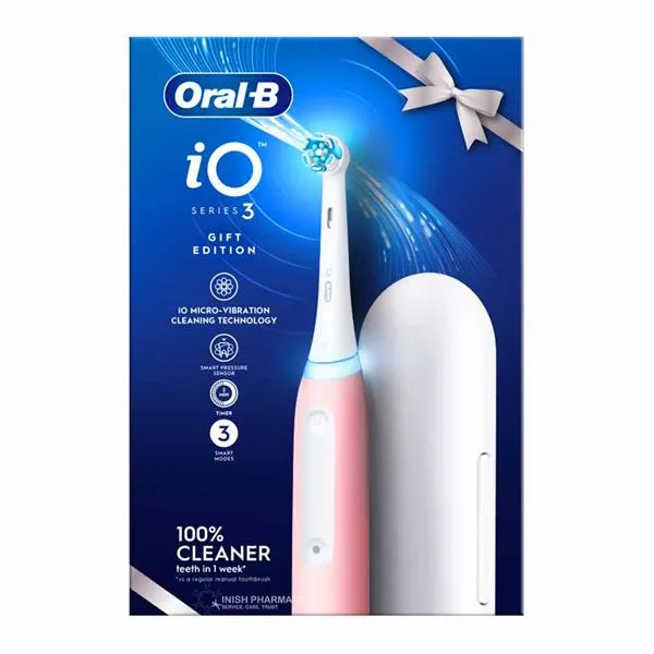 Oral B iO3 Blush Pink Electric Toothbrush + Travel Case