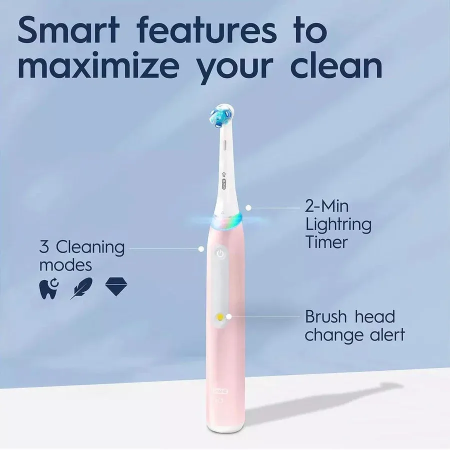 Oral B iO3 Blush Pink Electric Toothbrush + Travel Case - Image 2