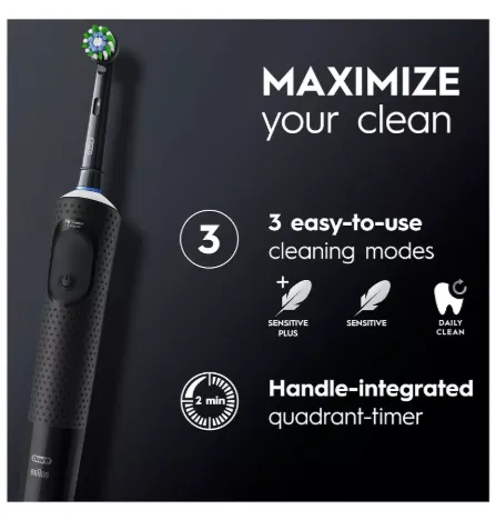 Oral-B Vitality Pro Black & Lilac Electric Toothbrush Duo Pack - Image 2