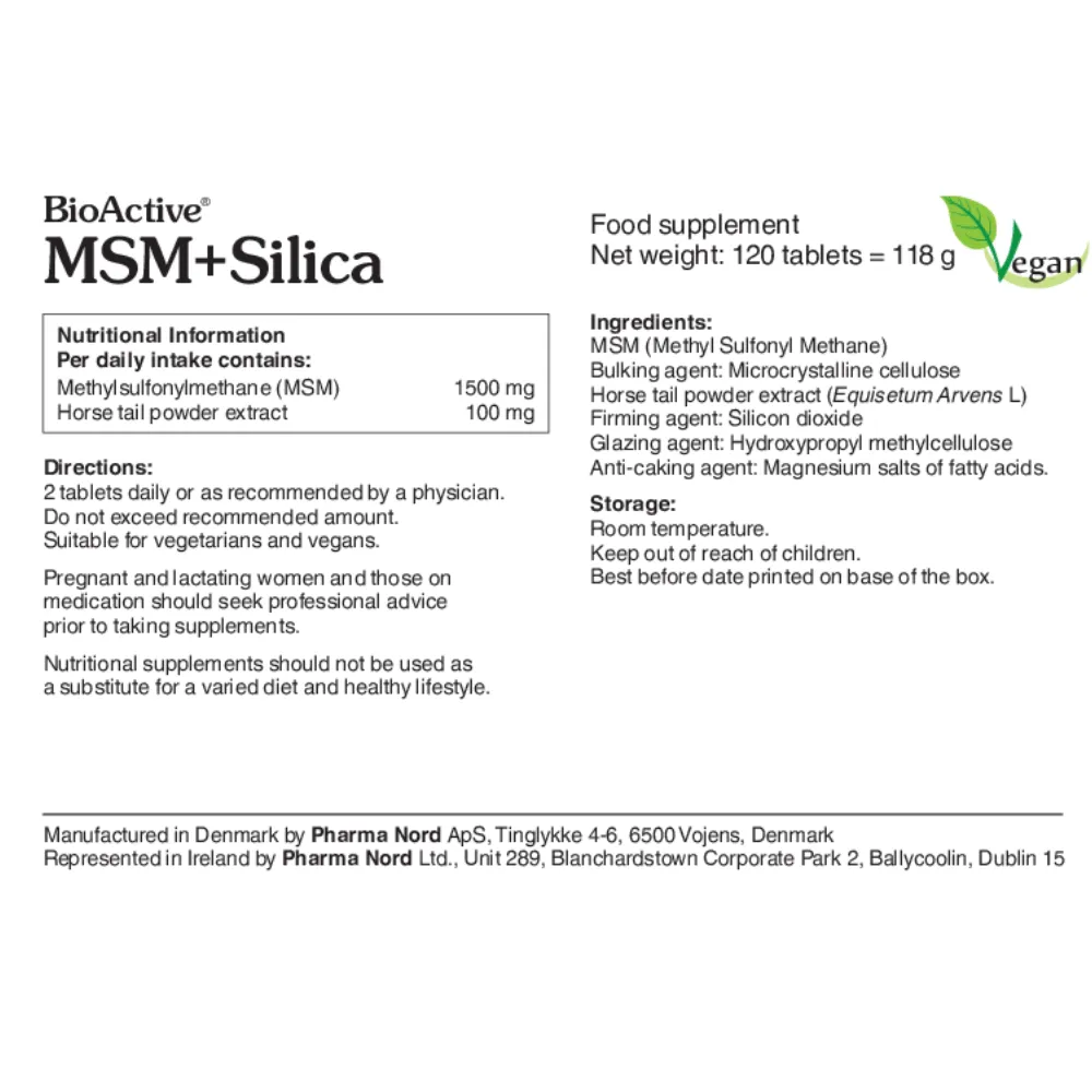 Pharma Nord BioActive MSM+Silica - 120 Pack - Image 2