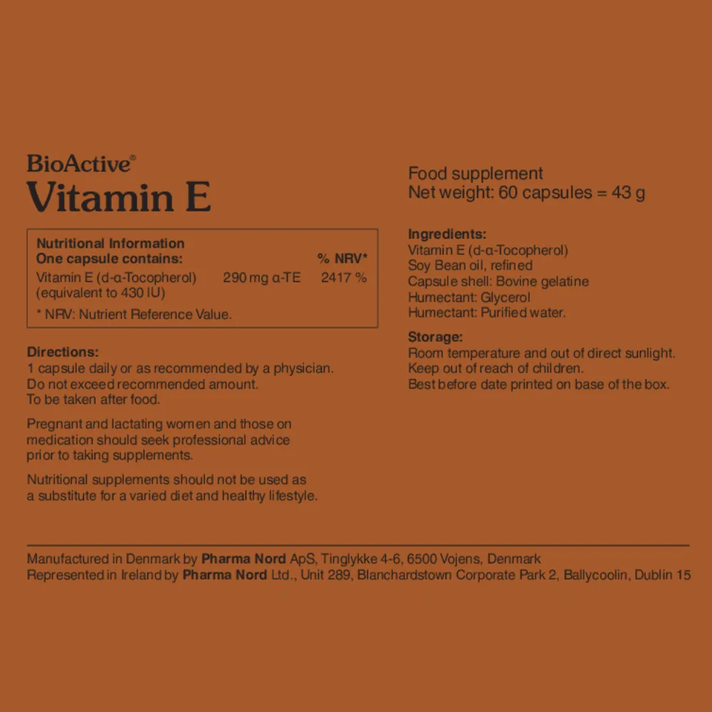 Pharma Nord BioActive Vitamin E - 60 Pack - Image 2