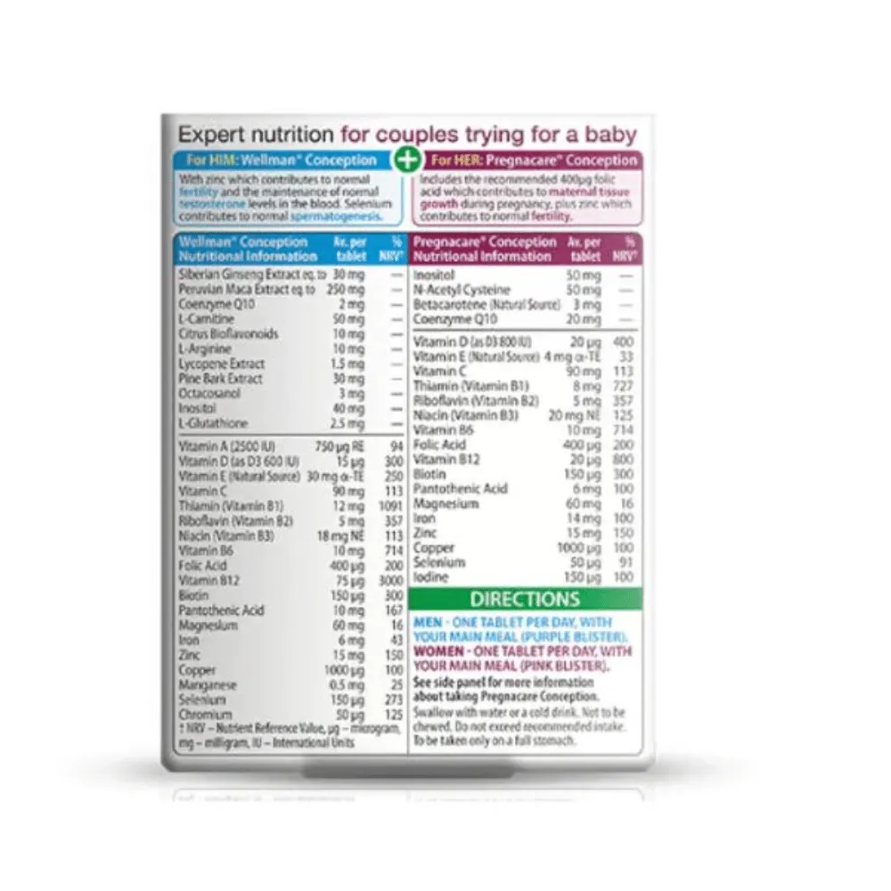 Pregnacare His/Hers Dual pack - 60 tablets - Image 2