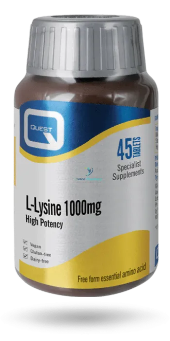 Quest L-Lysine 1000mg Tablets -45 / 90 Pack