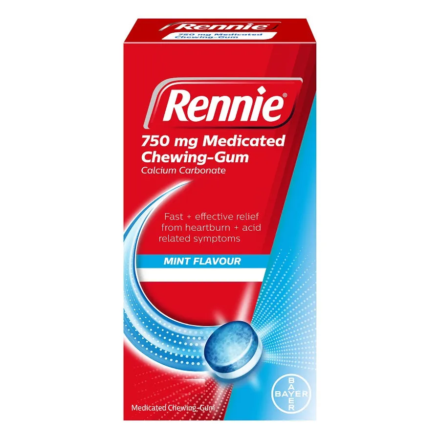 Rennie Mint Flavour Medicated Chewing Gum - 10 Pack