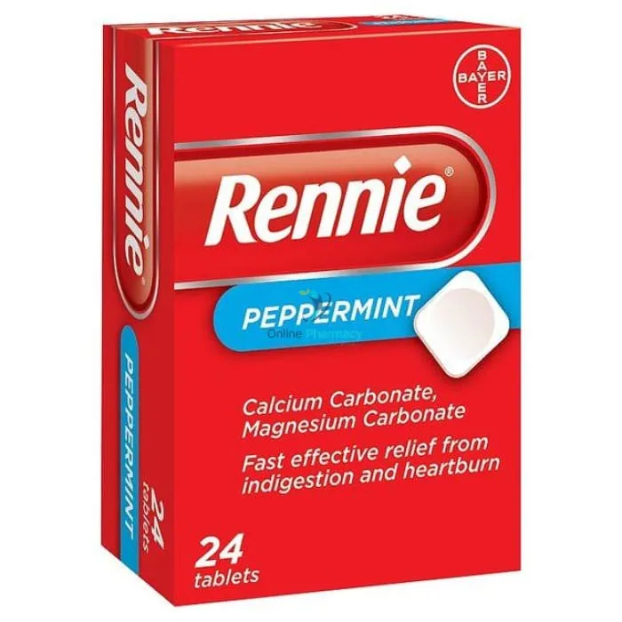 Rennie Peppermint Indigestion Tablets - 24/48/96 Pack