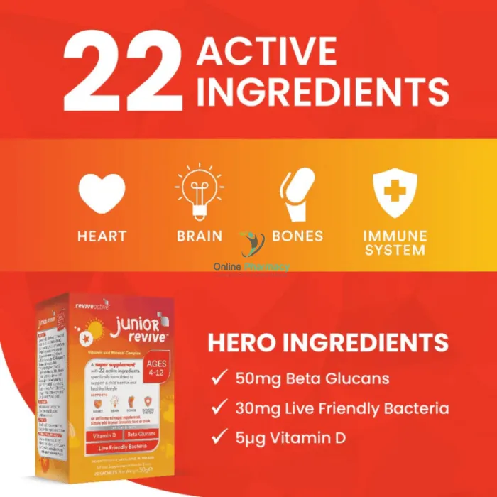 Revive Active Junior Revive Vitamin & Mineral Complex Unflavoured - 20 Sachets - Image 2