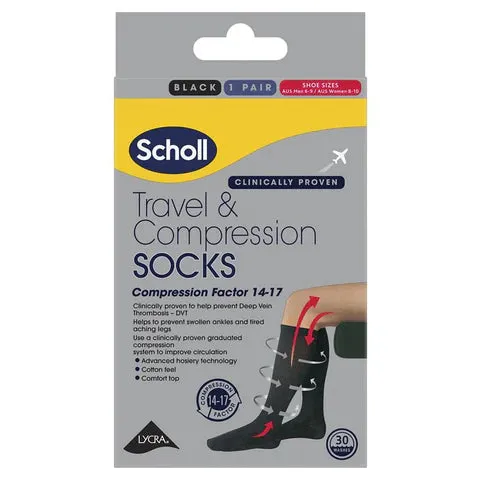 Scholl Flight Socks Black - UK 6-9