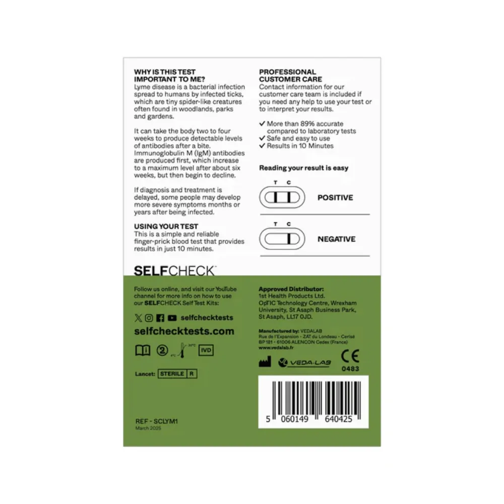 Selfcheck Lyme Disease Test - 1 Test - Image 2