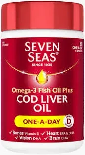 Seven Seas Omega-3 Cod Liver Oil - 60 / 120 Capsules