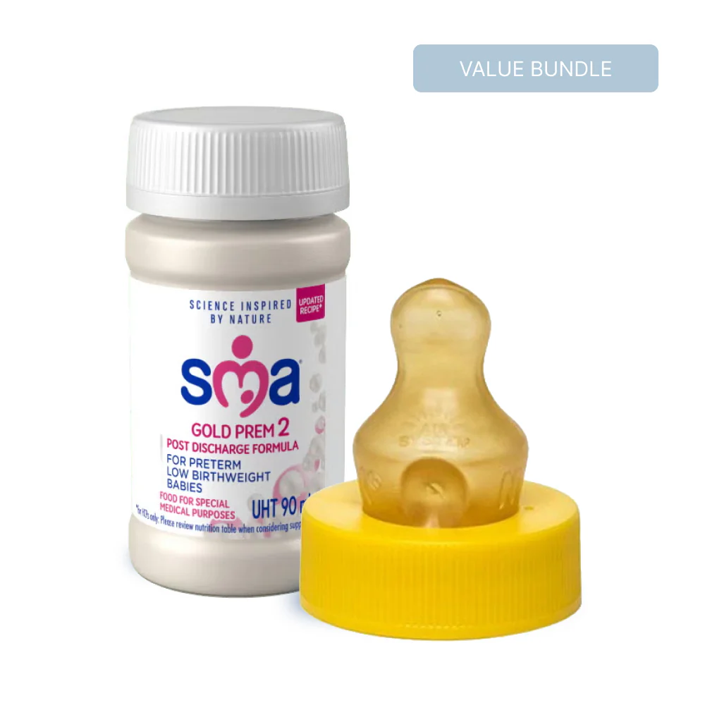 SMA Gold Prem 2 32x90ml + SMA Hygienic Teats (32 Teats)