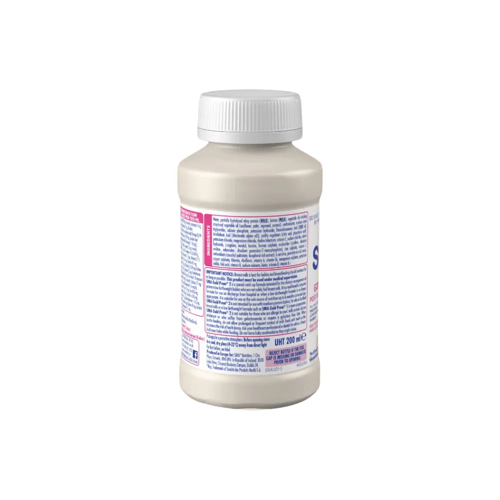 SMA Gold Prem 2 Nutrition Supplement For Premature Babies - 200ml - Image 2