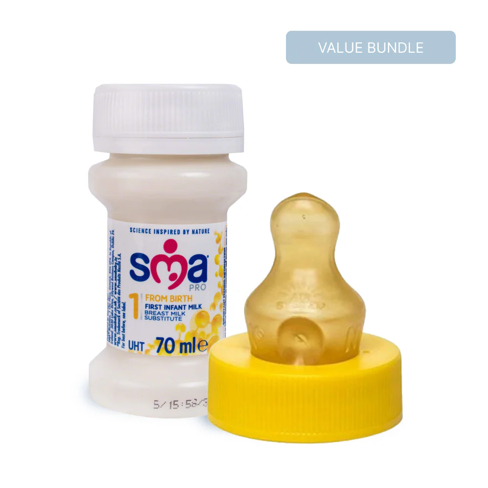 SMA PRO First Milk 32x70ml + SMA Hygienic Teats (32 Teats)