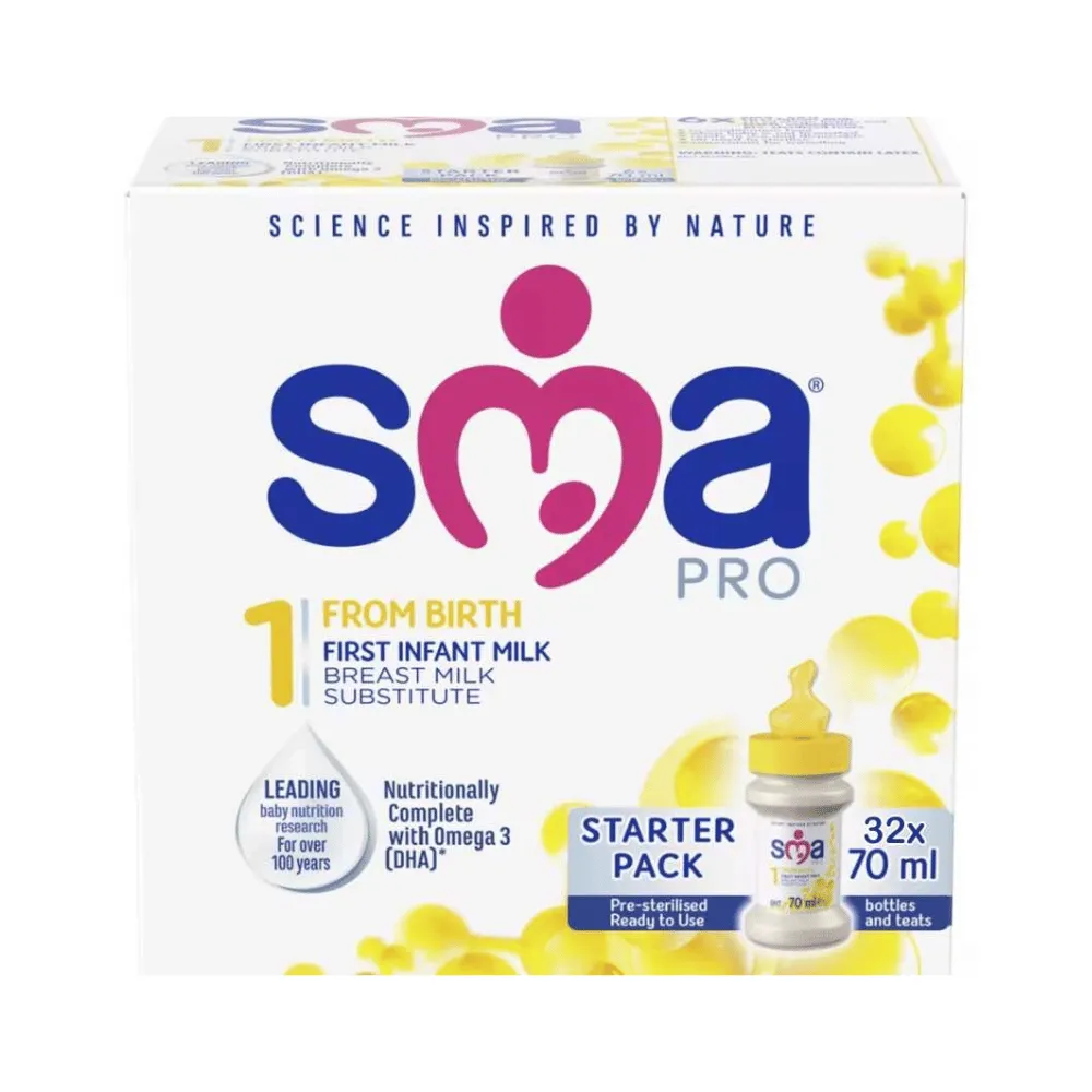 SMA PRO First Milk 32x70ml + SMA Hygienic Teats (32 Teats) - Image 2