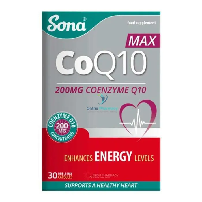 Sona Coenzyme Q10 (CoQ10) Max 200mg - 30 Capsules