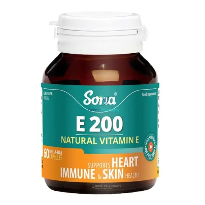 Sona Vitamin E 200IU 60 Capsules - (Expiry 30/05/26)