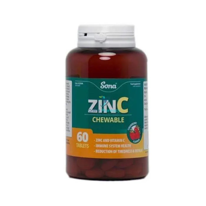 Sona Zinc & Vit C Chewable Tablets - 30/60 Pack - Image 2