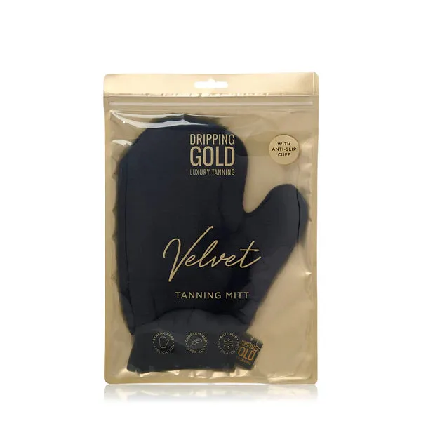 SoSu Dripping Gold Velvet Tanning Mitt - Image 2