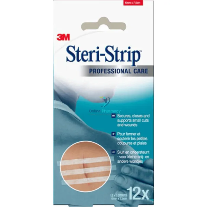Steri-Strip Wound Closure Strips - 3mm x 7.5cm (12 x 3 strips)